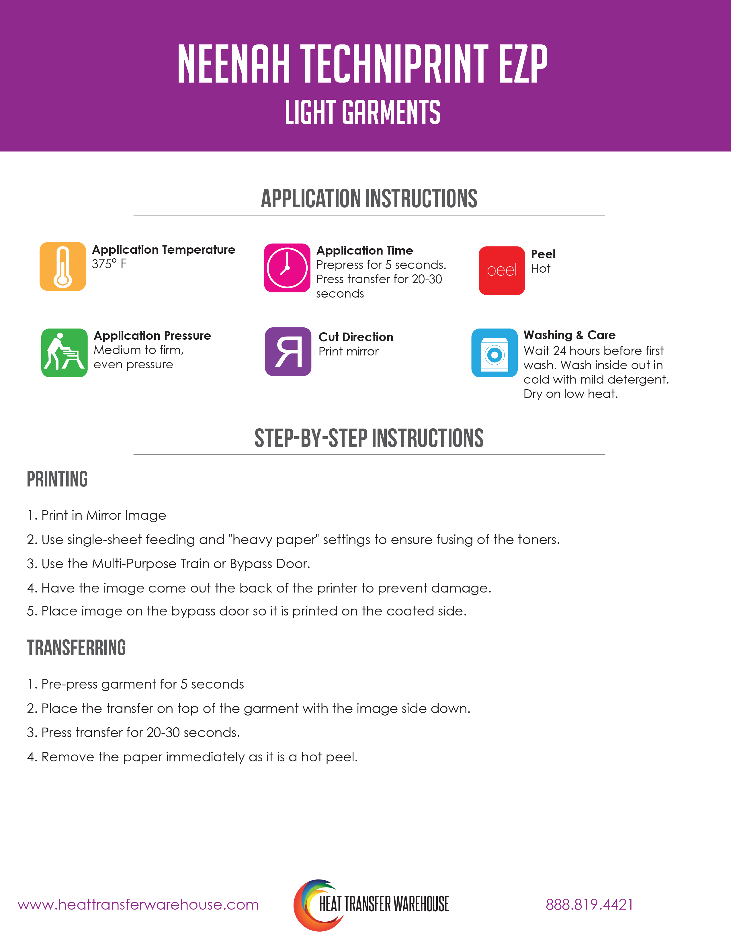 Neenah Techniprint EZP Laser Light Heat Transfer Paper 11x17