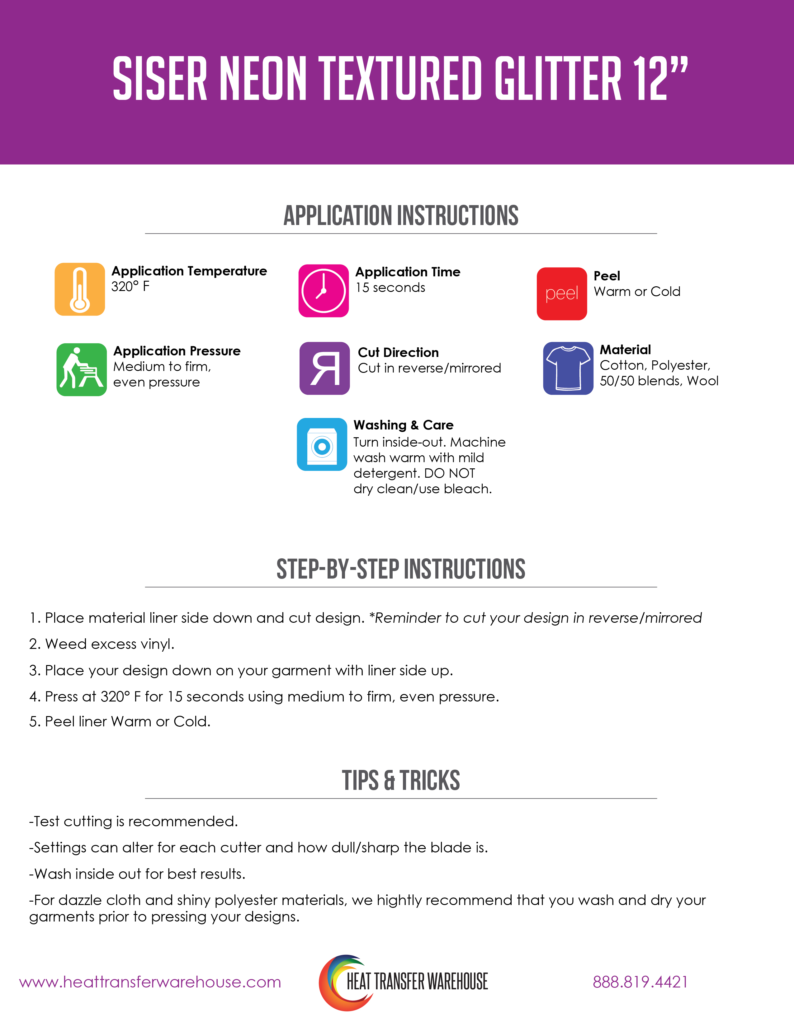 Siser Neon Glitter HTV 12 inch Heat Transfer Warehouse